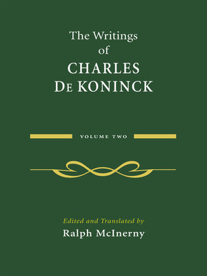 cover image of The Writings of Charles De Koninck